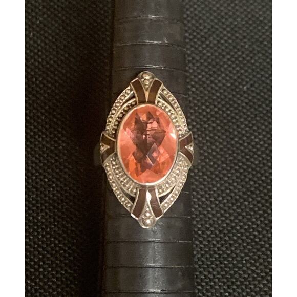 Nicky Butler Ring Size 7 Sterling Silver, Black Onyx and Wateremelon Quartz - Picture 1 of 5